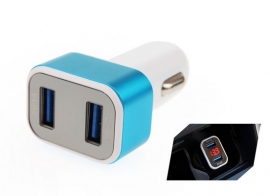 Autonabíjačka s 2x USB + tester napätia akumulátora TEST-04