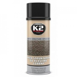 K2 BUMPER 400 ml - rychleschnoucí černá strukturální barva na plasty 